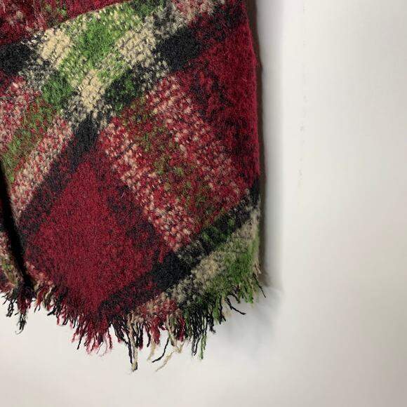 Mystree Plaid Raw Hem Fringe Blazer Sz Small - Picture 6 of 7